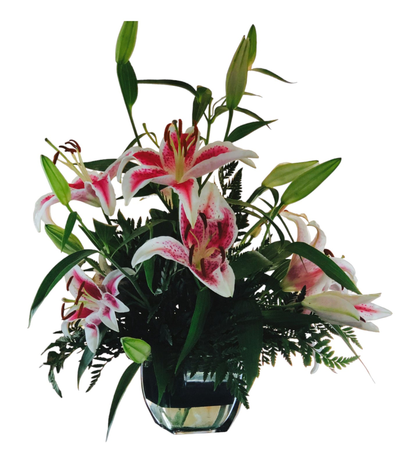 SJC18 - White Lily Flower Arrangement