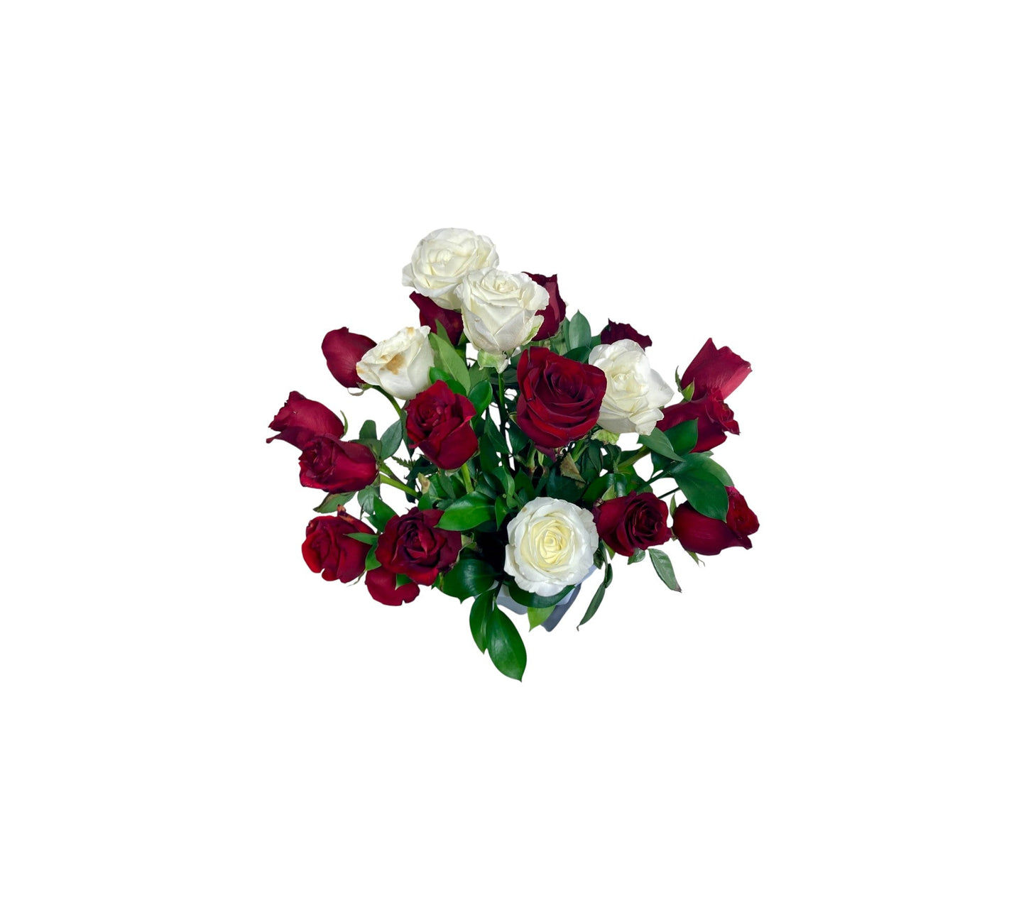 SJC24 – Classic Red & White Rose Arrangement