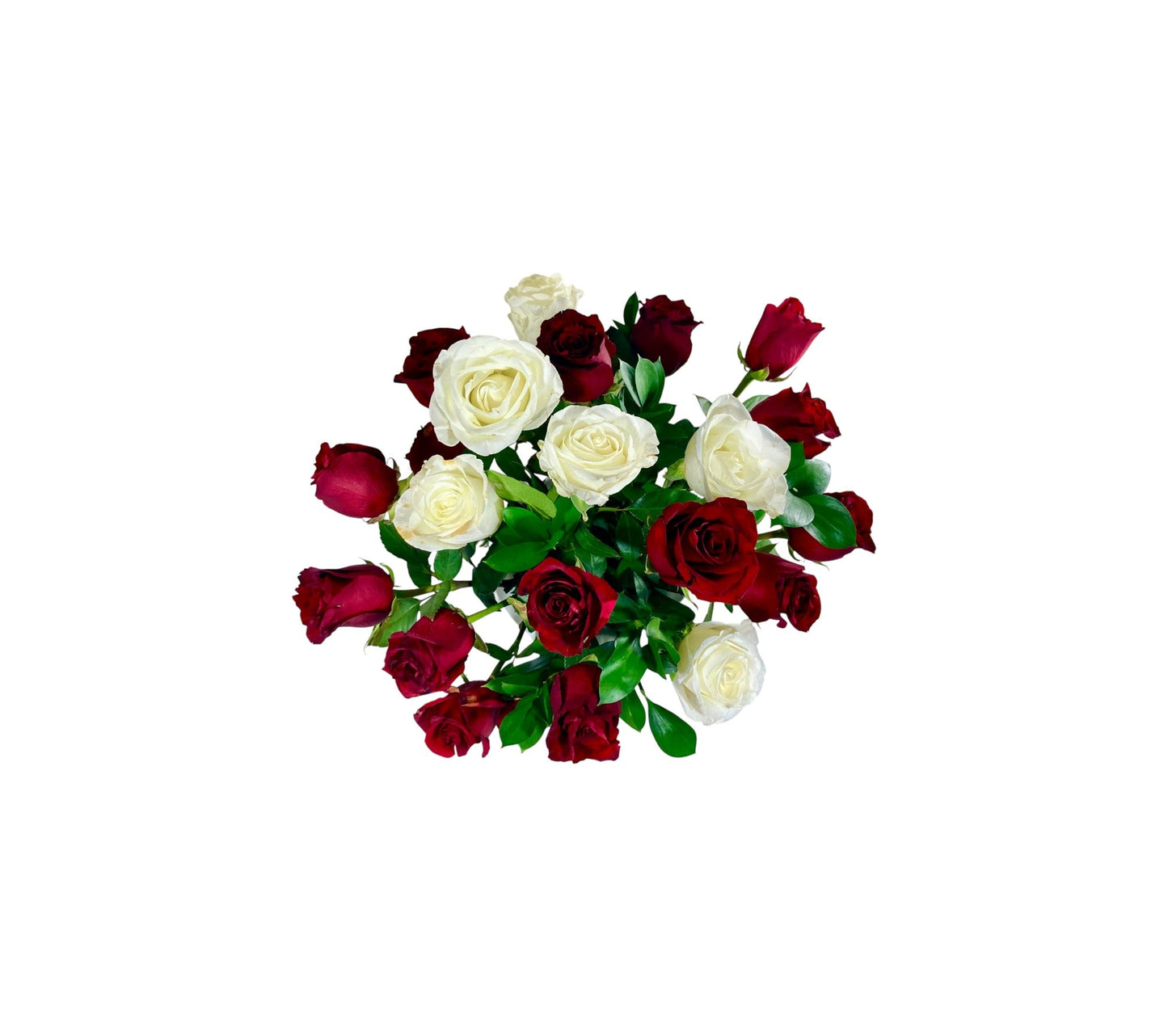 SJC24 – Classic Red & White Rose Arrangement