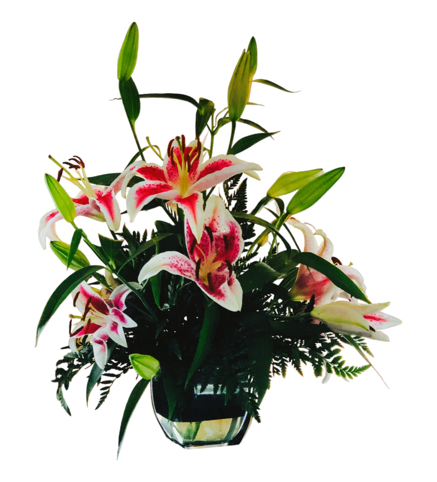 SJC18 - White Lily Flower Arrangement