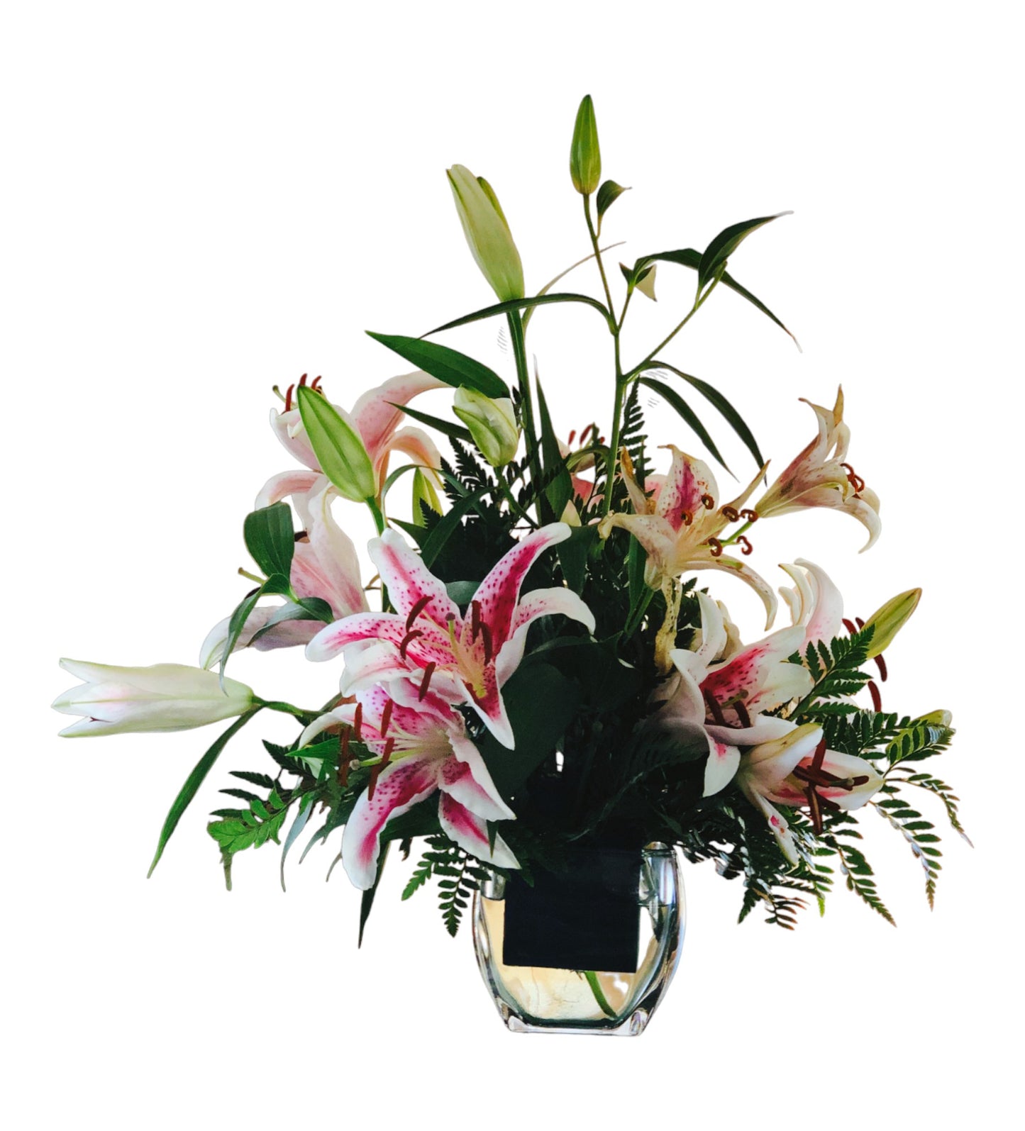SJC18 - White Lily Flower Arrangement